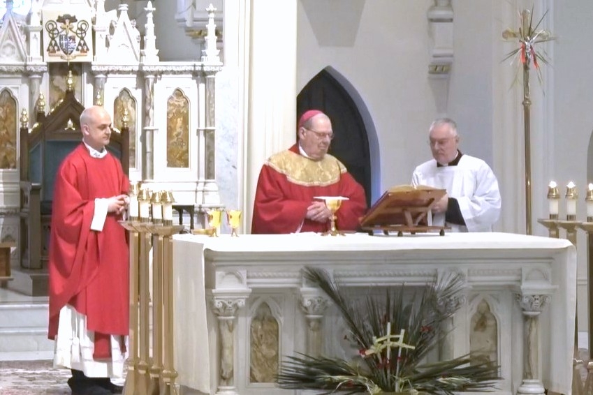 Bishop Robert Deeley, Father Seamus Griesbach, and Msgr. Marc Caron