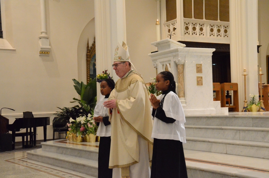 Bishop with altar servers