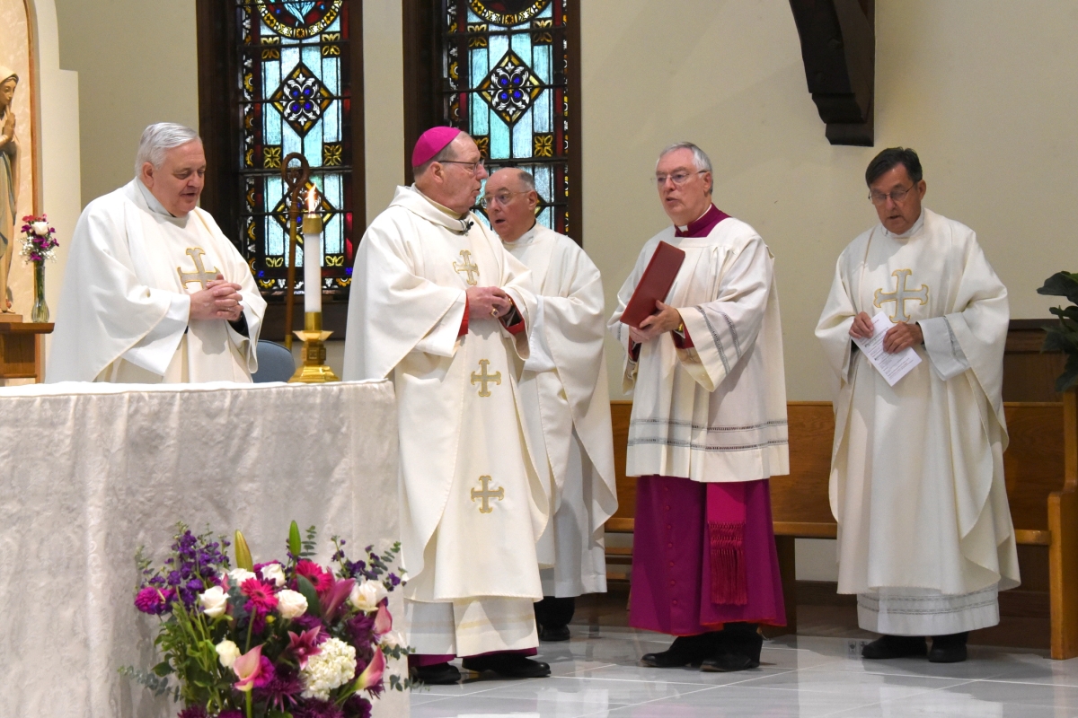 Bishop Robert Deeley celebrates the anniversary Mass.