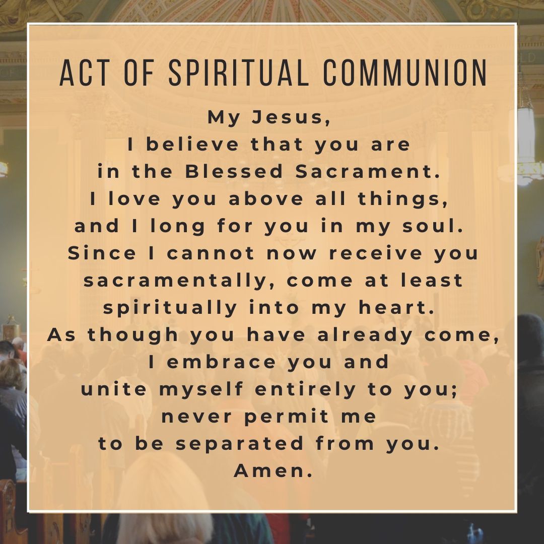 Act of Spiritual Communion | Diocese of Portland