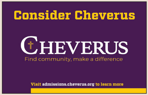 Cheverus High School logo over purple