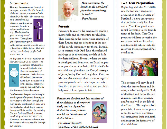 sacrament brochure for parents back side