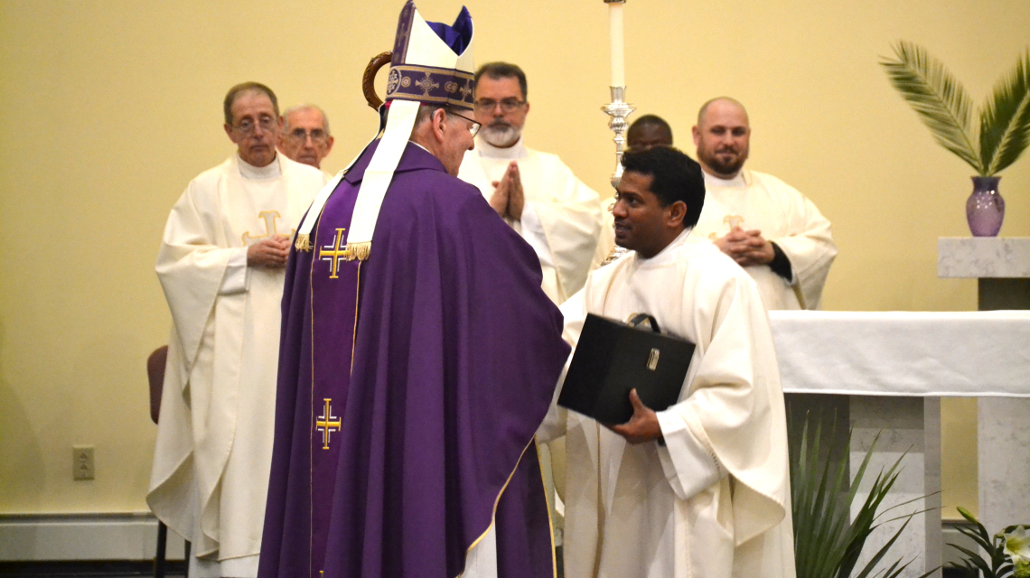 Bishop Deeley celebrated the Mass of the Oils in Houlton on Wednesday of Holy Week. 