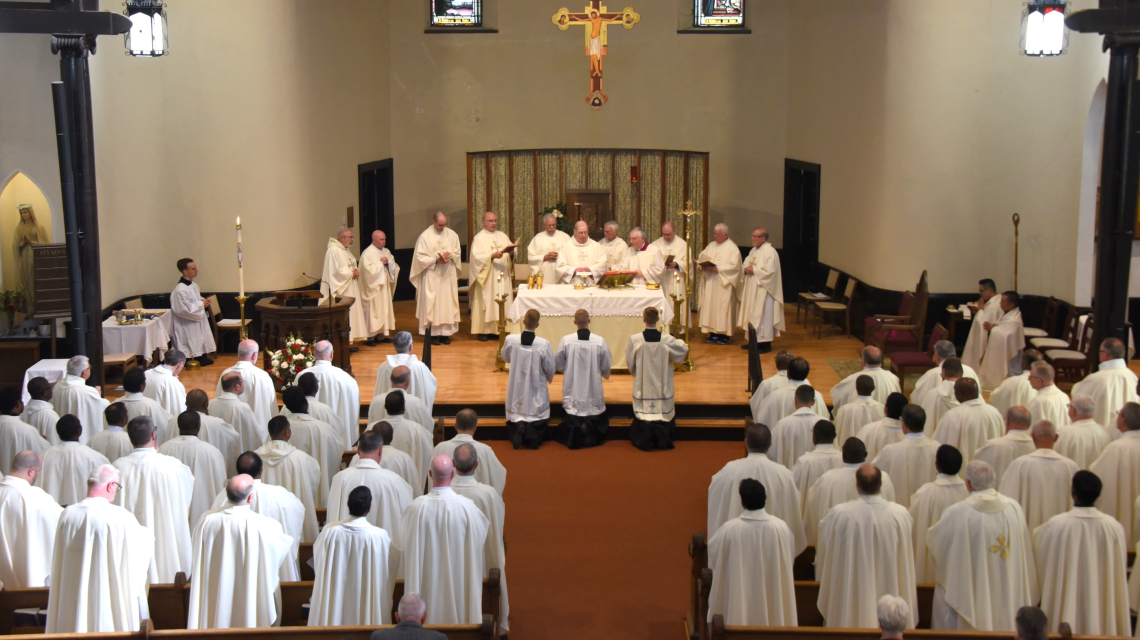 Priests gathered at Mass