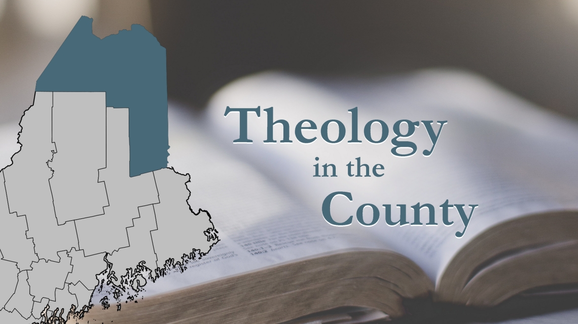 Open BIble with the words Theology in the County