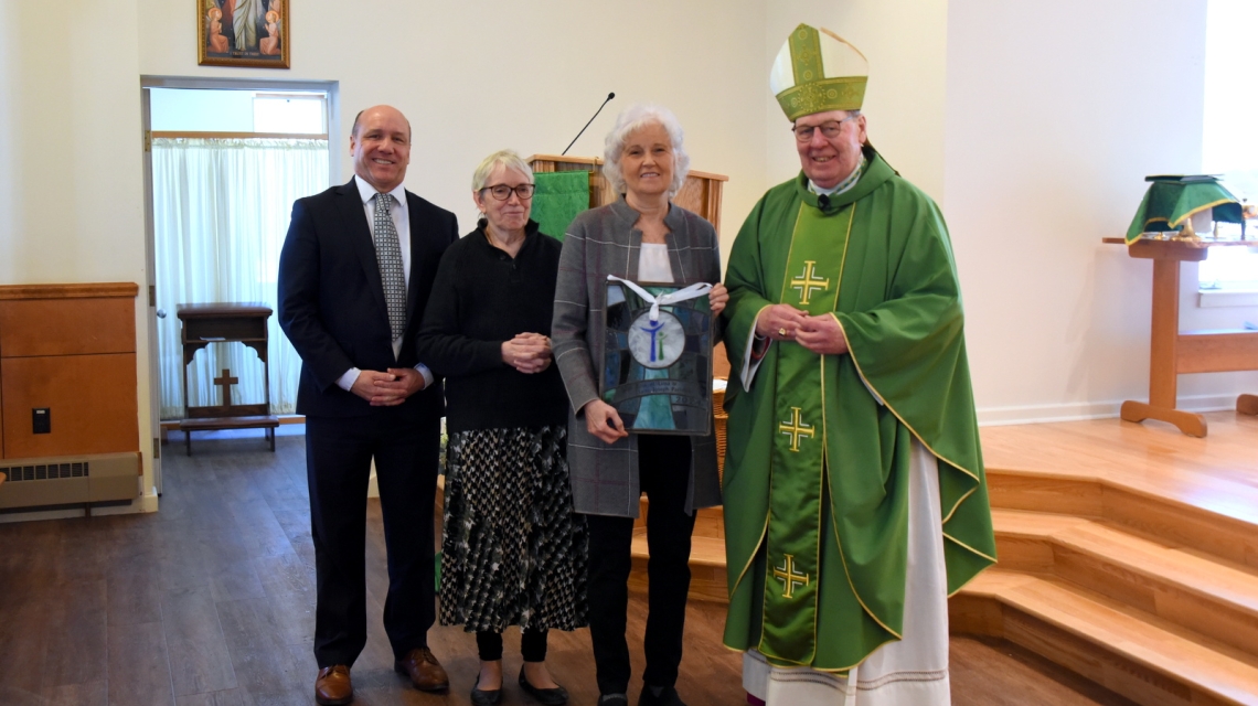 Stephen Letourneau, Annamaria Beal, Yvonne DeMillo, and Bishop Robert Deeley
