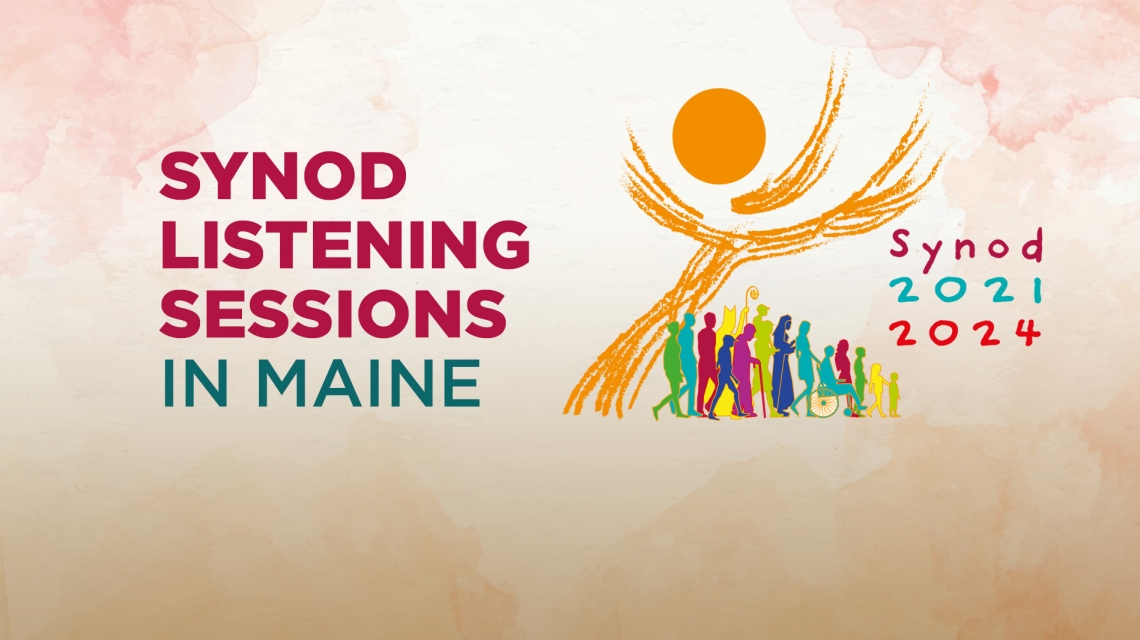Synod Listening Sessions in Maine text with logo