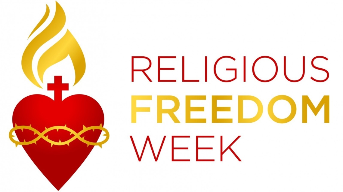 Religious Freedom Week title with heart logo