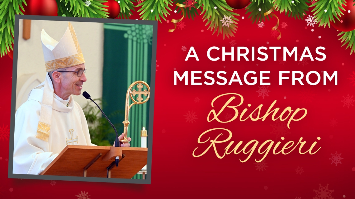 Picture of the bishop with words A Christmas Message