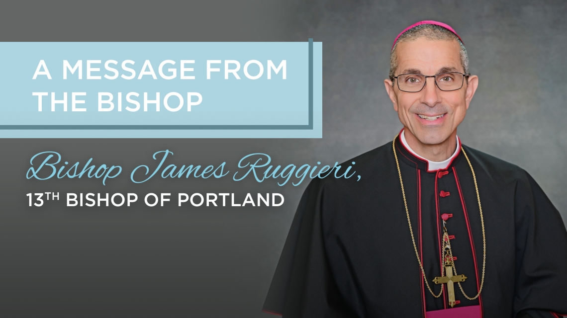 A Message from Bishop Ruggieri with a photo of bishop