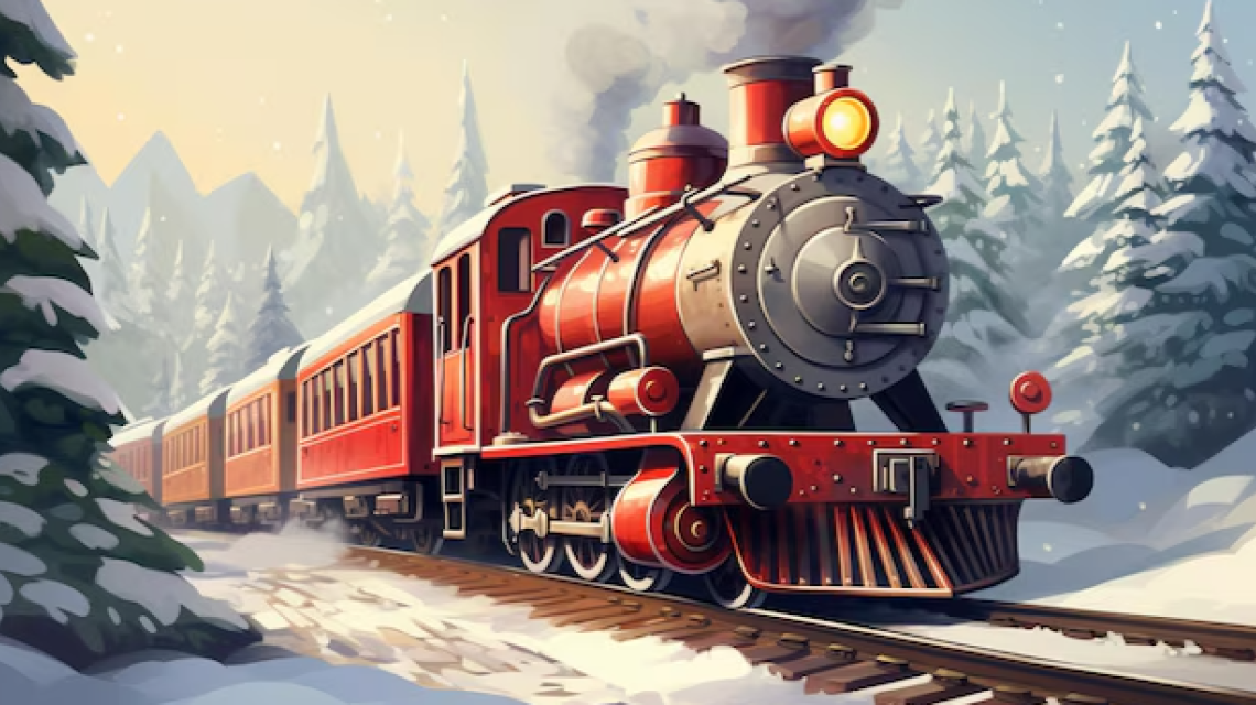 train with snow