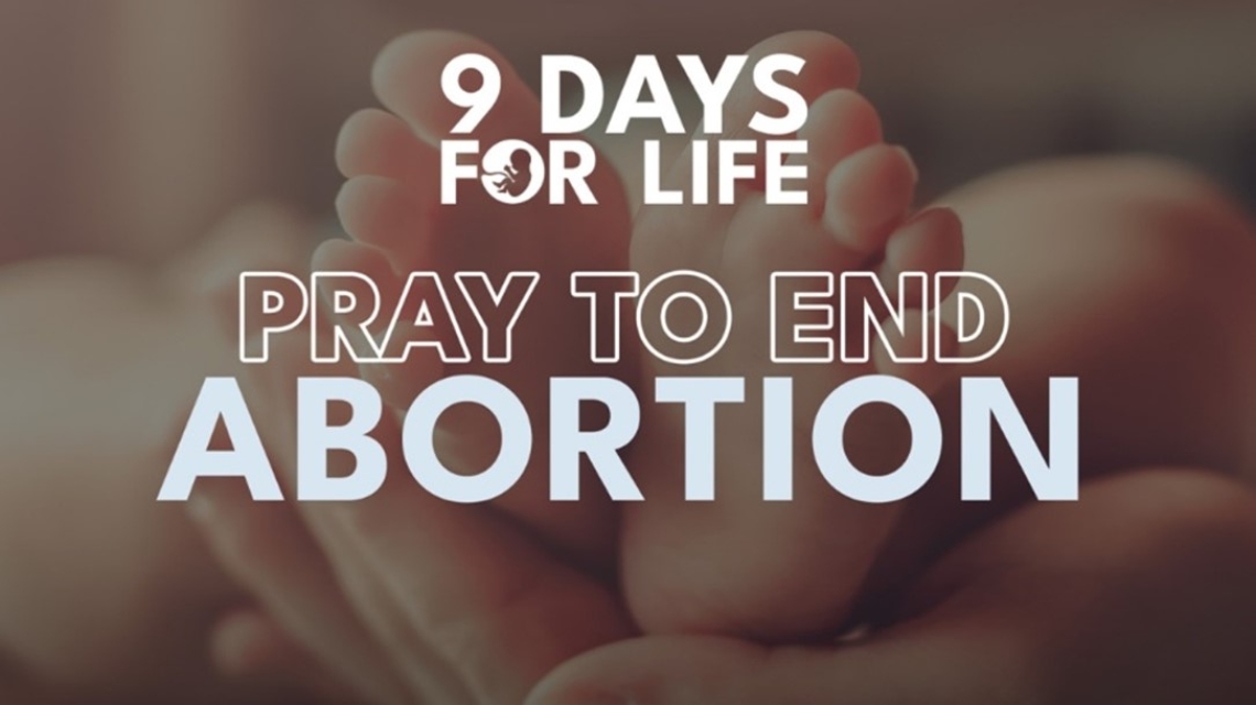 Text 9 Days for Life prayer to end abortion