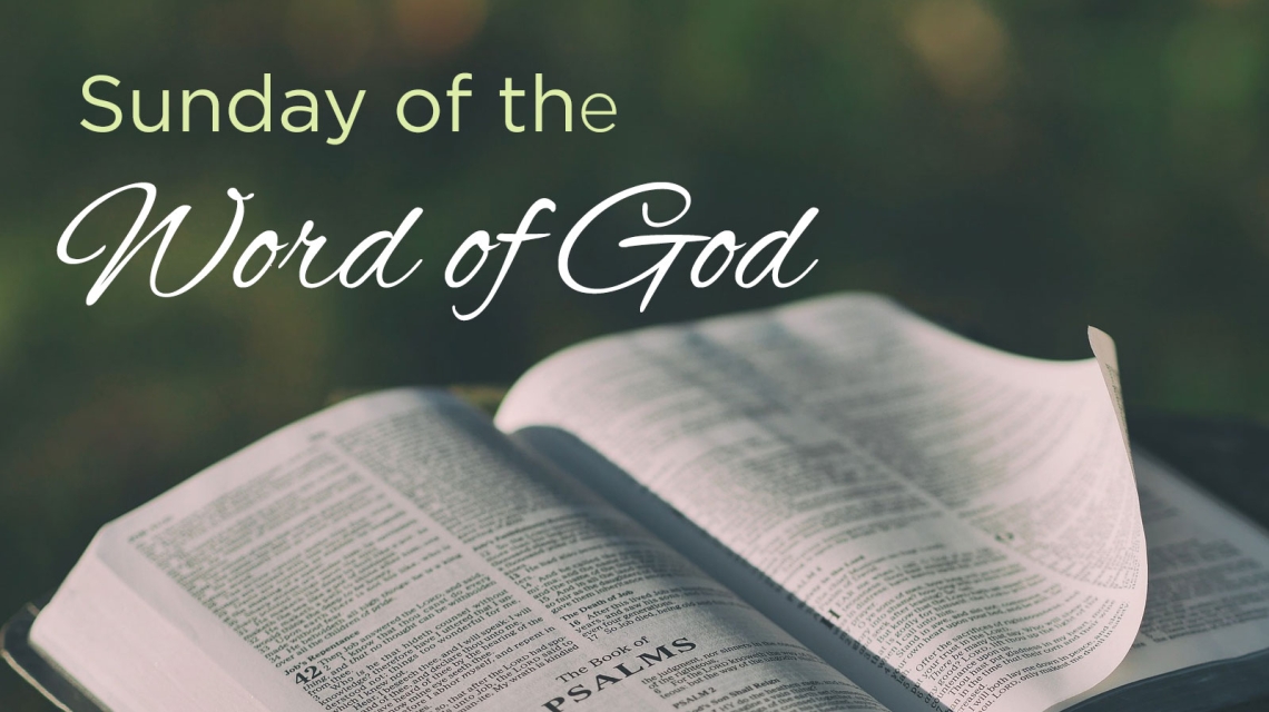 Bible with the Words Sunday of the Word of God