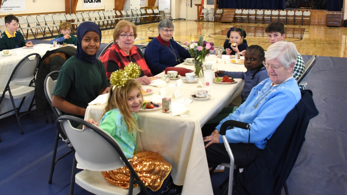 Sisters of Mercy and students