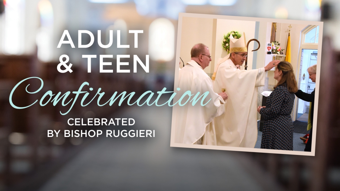 Bishop Ruggieri confirming a woman.