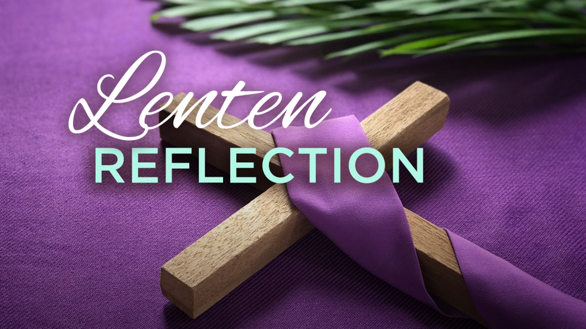 Cross with words Lenten Reflection