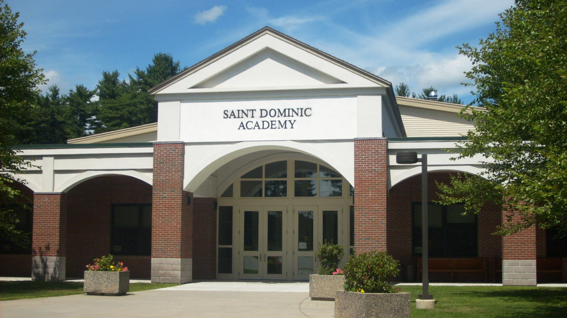 The entrance of St. Dominic Academy in Auburn