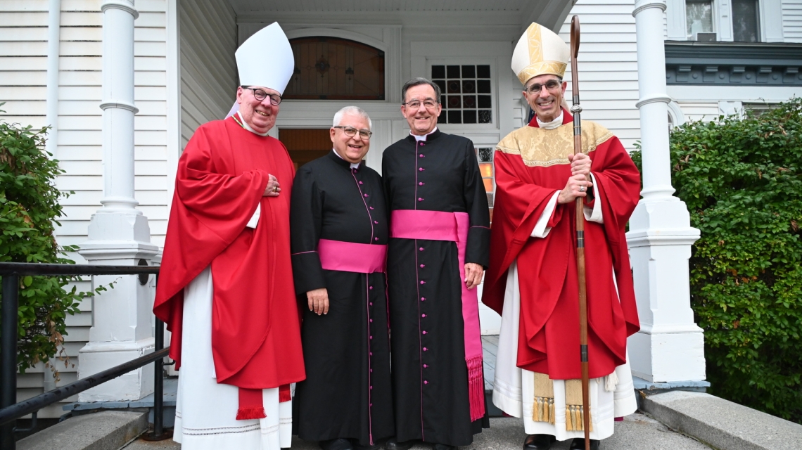 Bishop Robert Deeley, Msgr. Jean-Paul Labrie, Father Frank Murray, and Bishop James Ruggieri