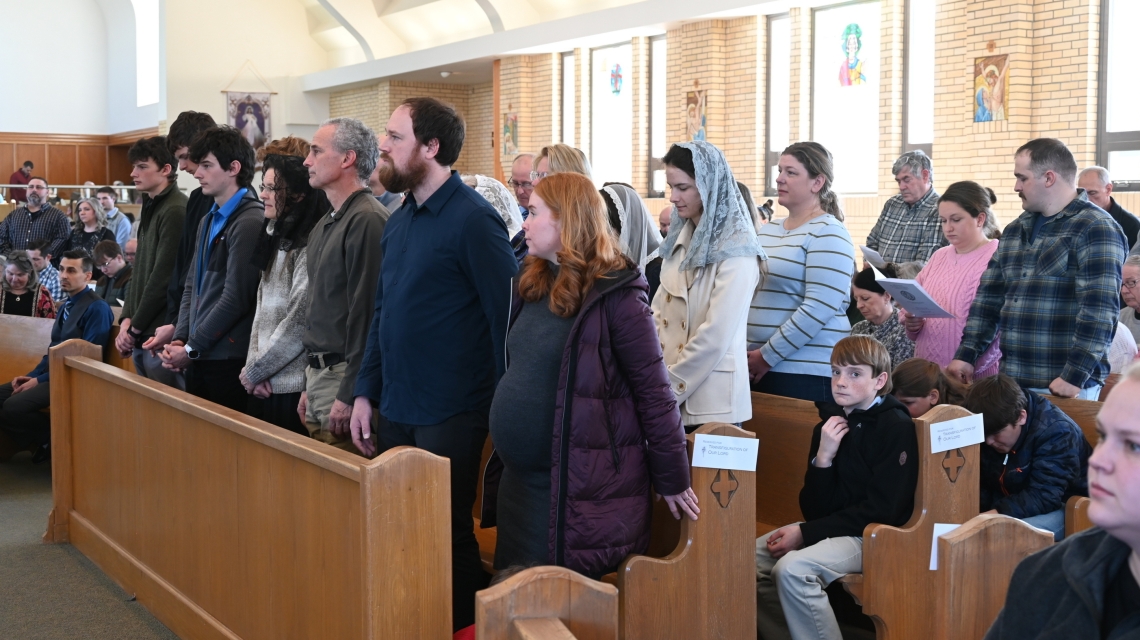 A group of candidates and catechumens at St. John the Baptist Church in Winslow