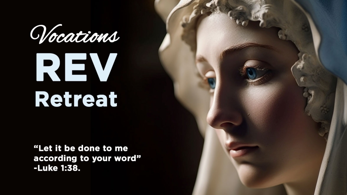 Image of Mary and words REV Retreat