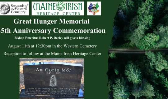 information about the Great Hunger Memorial anniversary dedication event