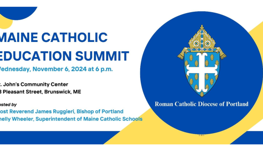 Maine Catholic Education Summit sign 