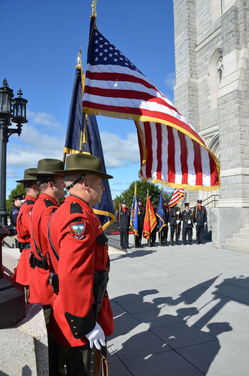 Color guard outside the basilica for the Blue Mass 2014