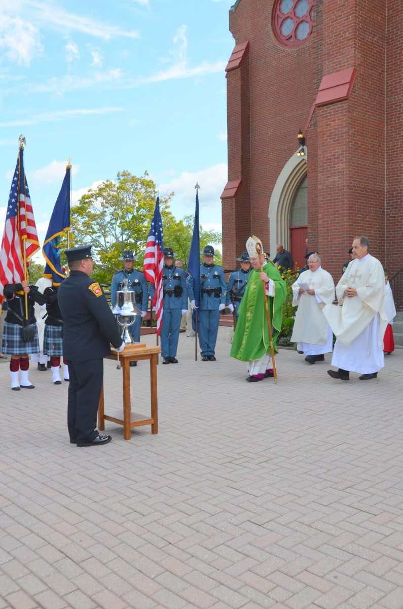 Ceremony outside St. John Church in Bangor Blue Mass 2017