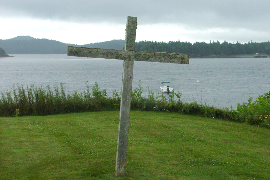 Cross outside Our Lady of Holy Hope Church in Castine