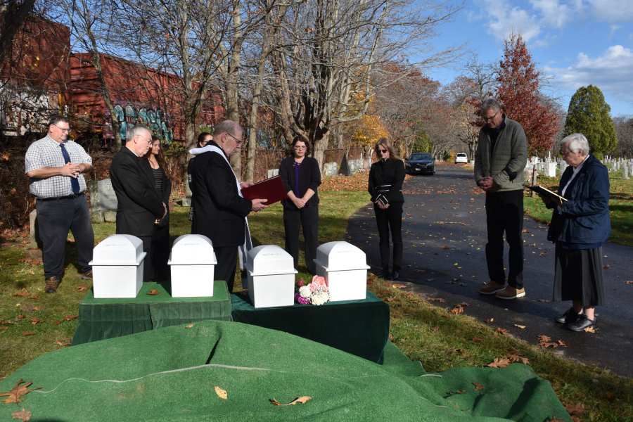 Prayers at the All Souls' Remembrance Plot at Old Calvary Cemetery