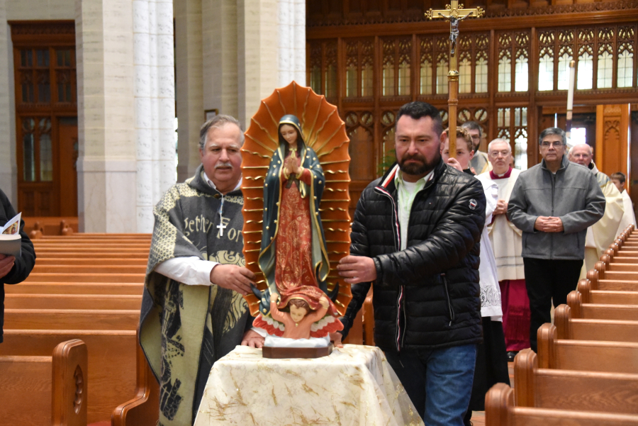 Opening procession with statue of Our Lady of Guadalupe