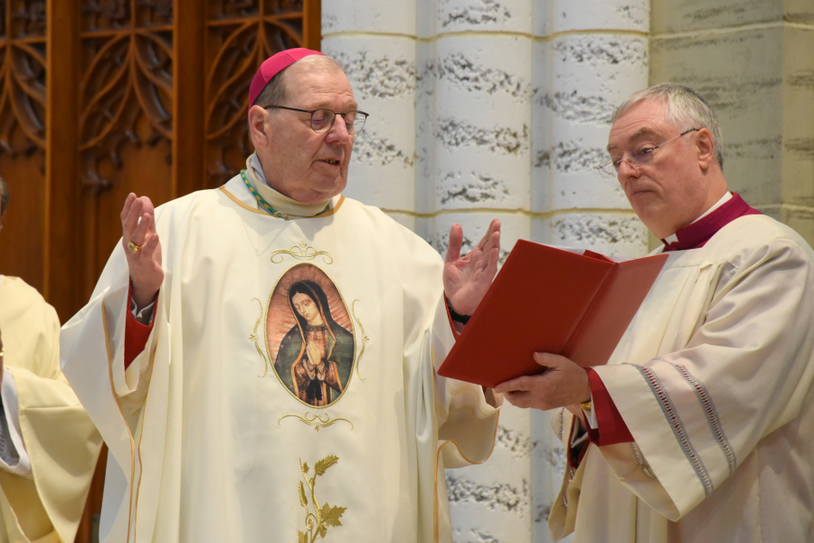 Bishop Deeley and Msgr. Marc Caron