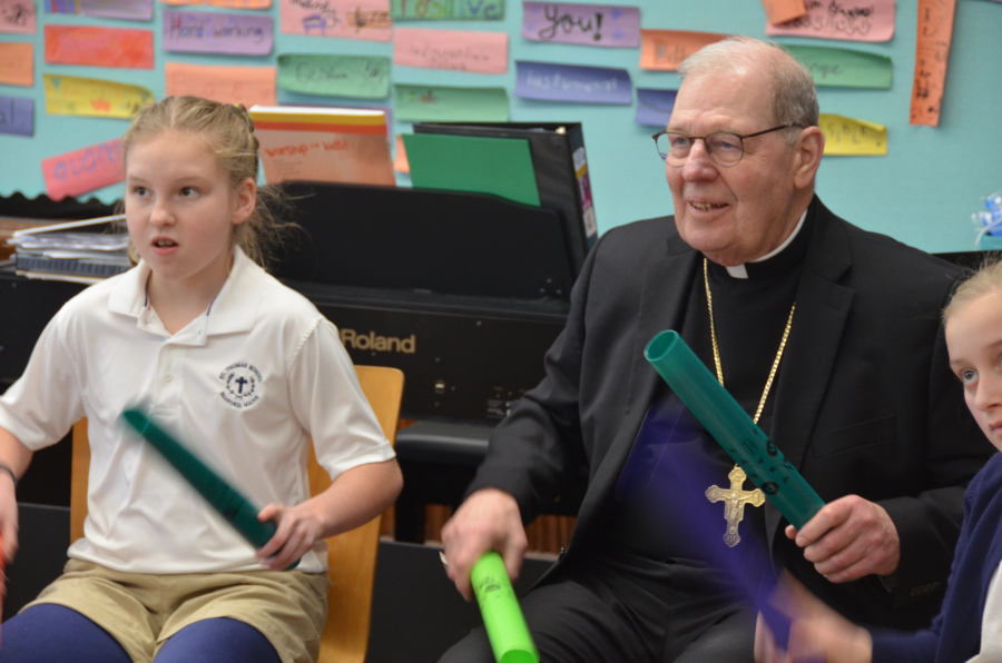 Bishop Deeley Visits St. Thomas School in Sanford 