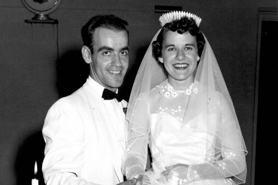 Jeannine and Eddie DeRosby on their wedding day.