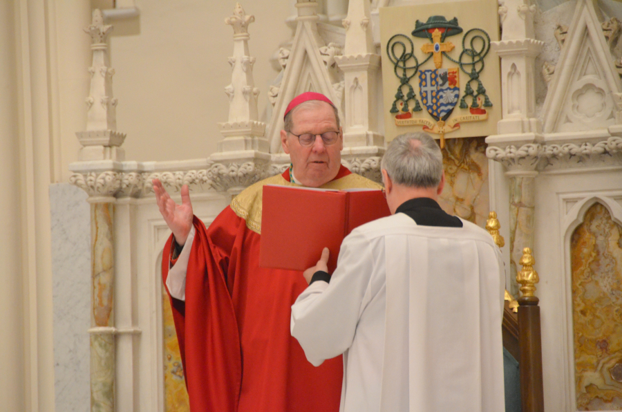 Bishop Deeley presides at the Good Friday celebration of the Passion of Our Lord. 