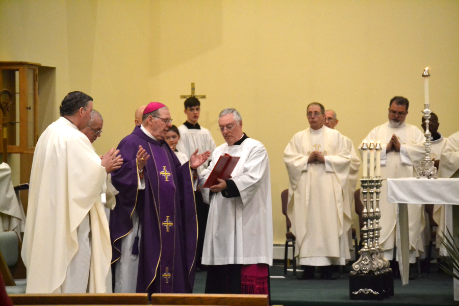 Bishop Deeley celebrated the Mass of the Oils in Houlton on Wednesday of Holy Week. 