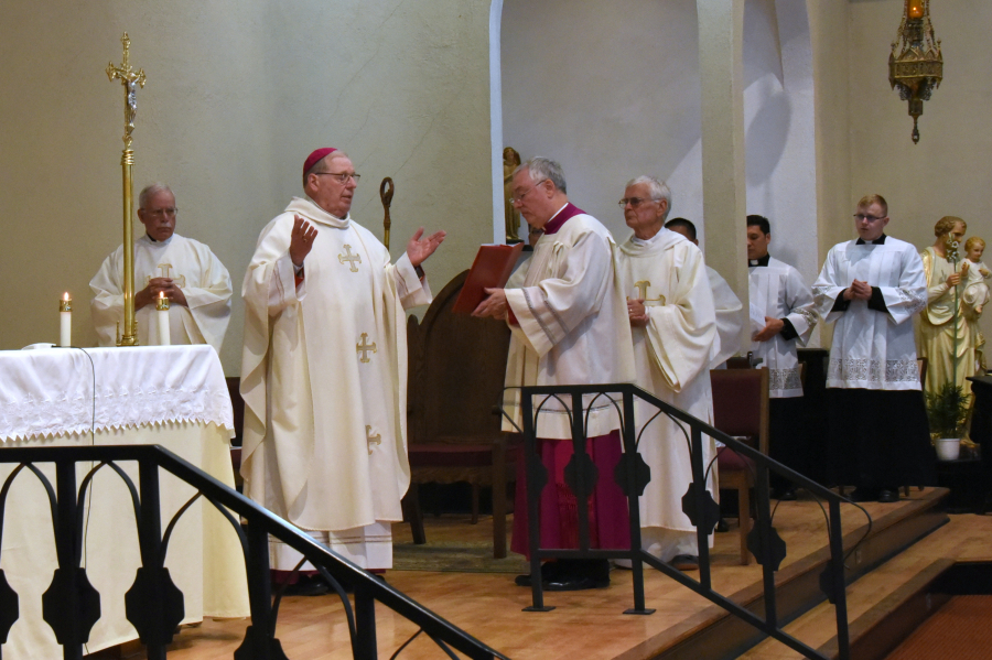 Bishop Robert Deeley and Msgr. Marc Caron