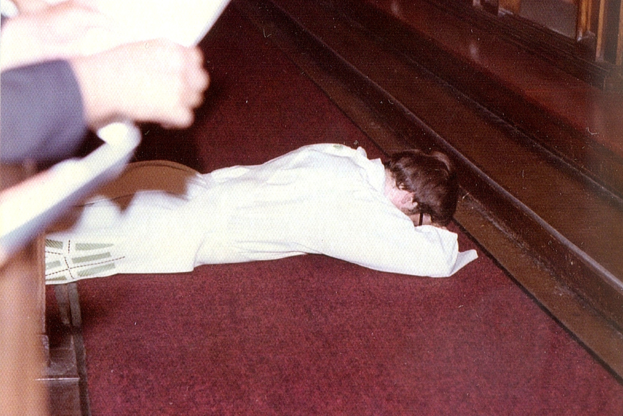 Lying prostrate during priestly ordination