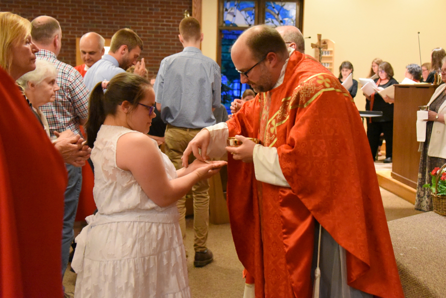 Receiving holy Communion