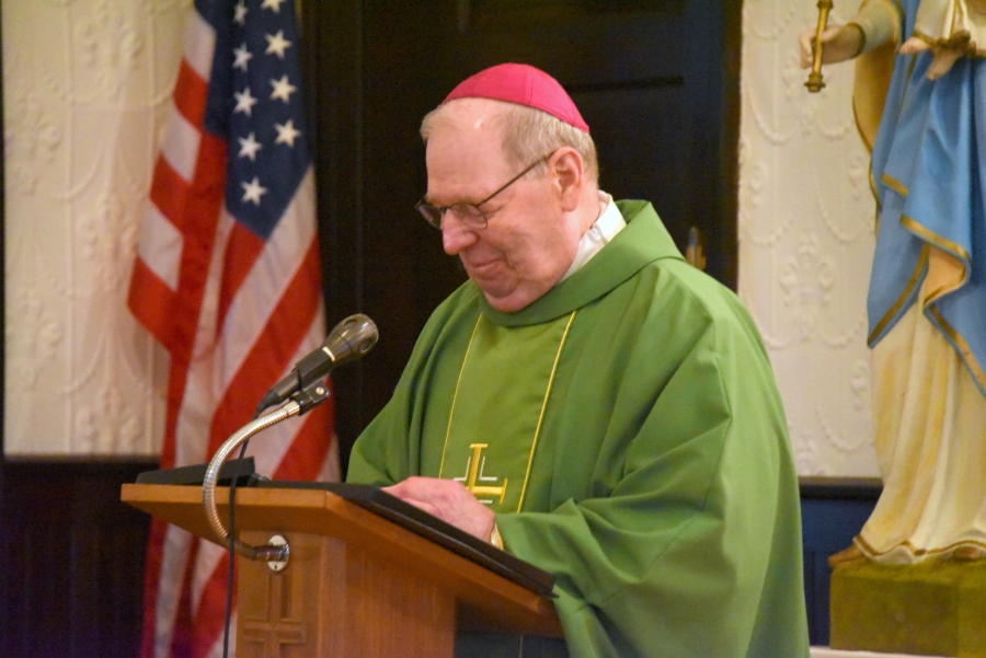 Bishop Deeley gives his homily.