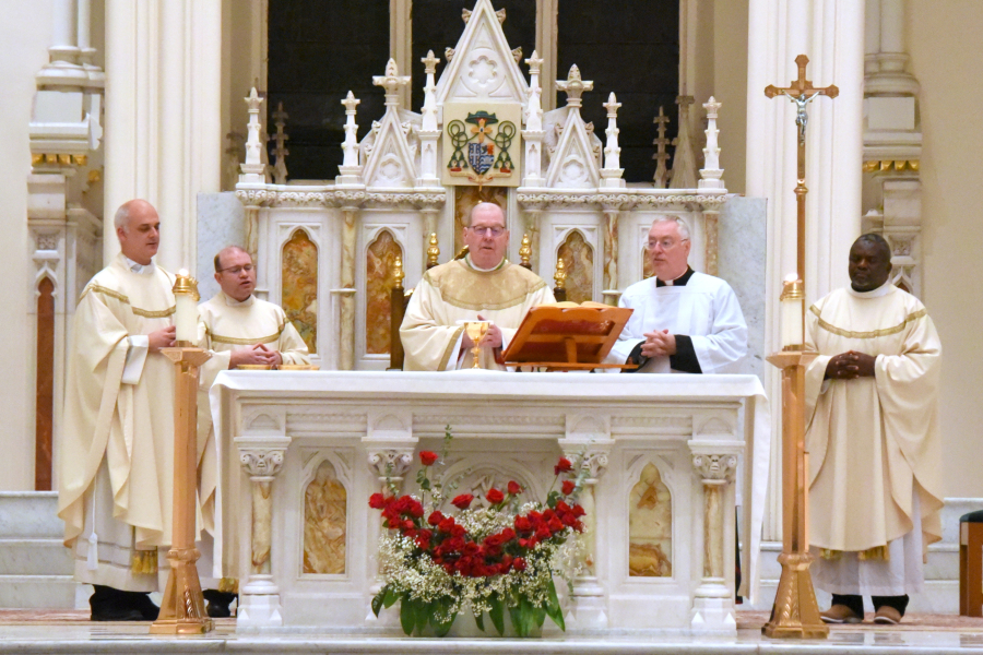 Bishop Deeley and concelebrating priests