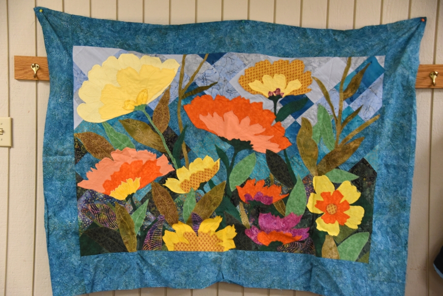 A floral quilt