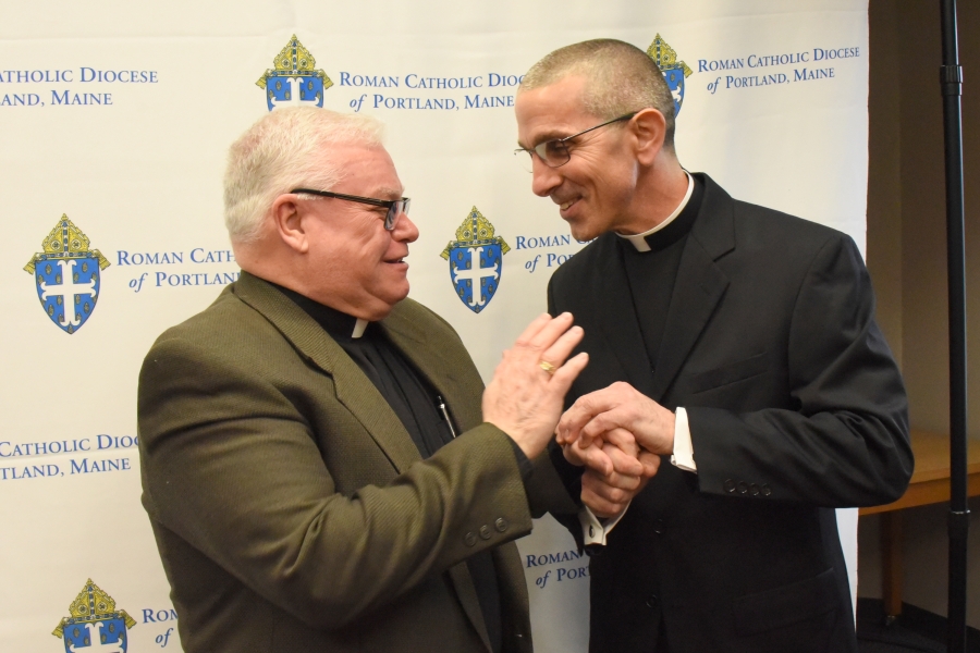 Father Claude Gendreau and Bishop-Elect James Ruggieri