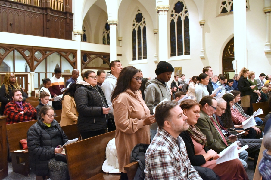 People standing - Rite of Election - Cathedral of the Immaculate Conception