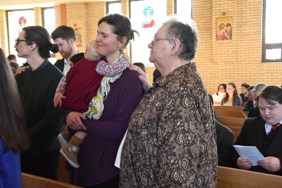 Sister Carol Martin with catechumens