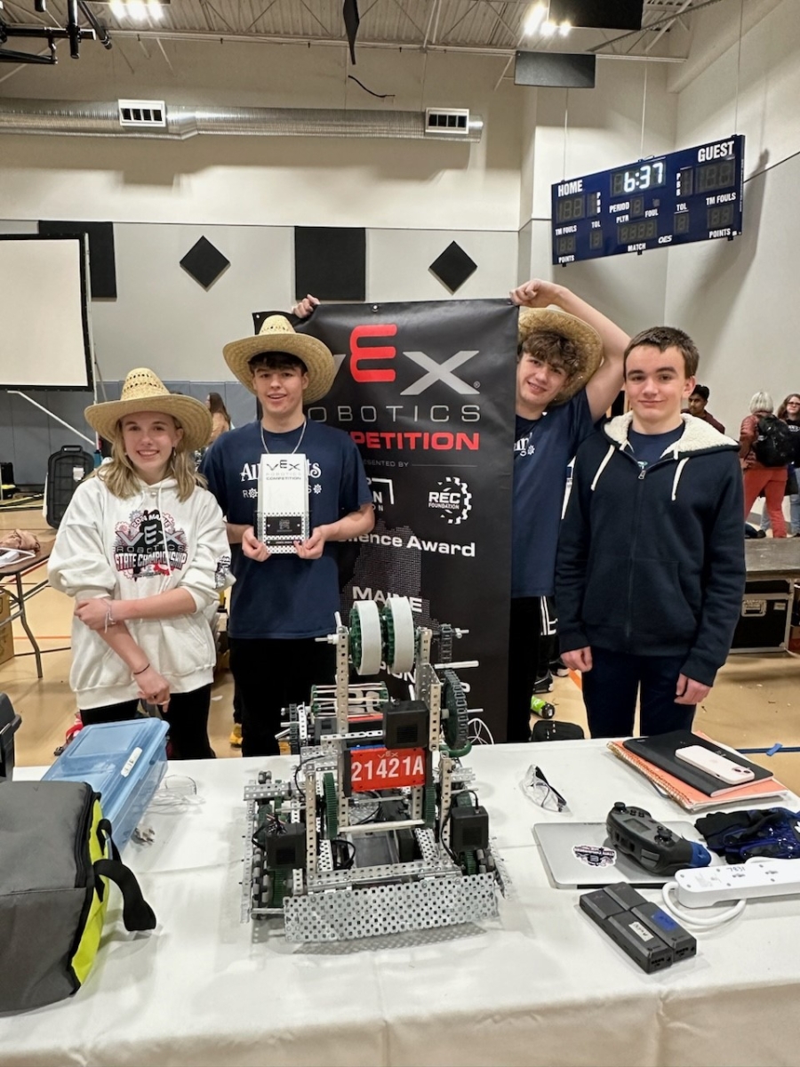 Students with their winning robot