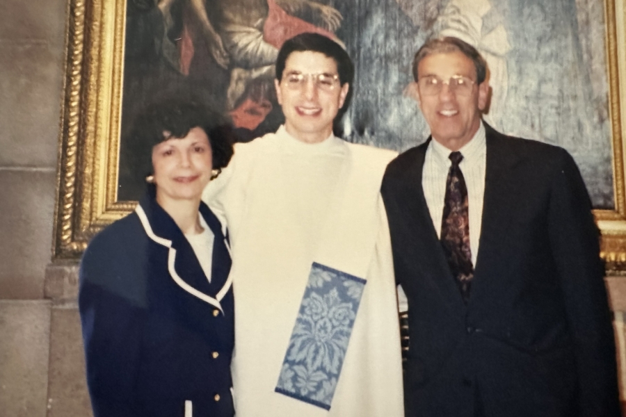 Then-Deacon James Ruggieri with his mother and father.