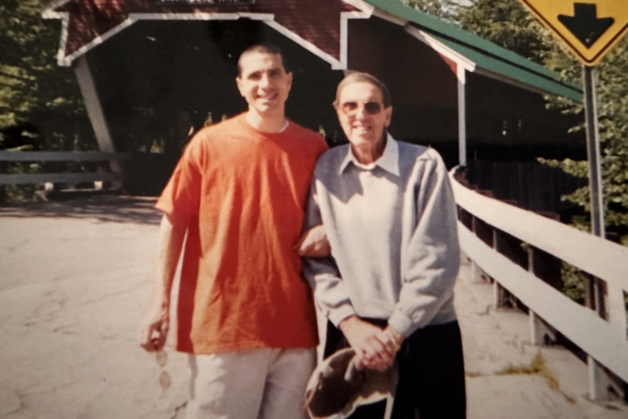A younger Father James Ruggieri with his father.