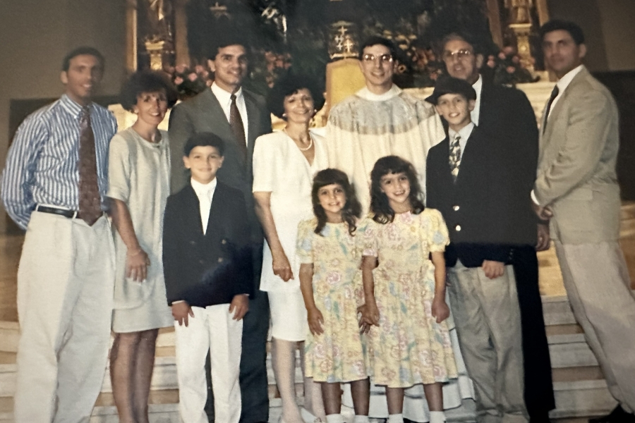 Then-Father James Ruggieri with family members on the day of his priestly ordination.