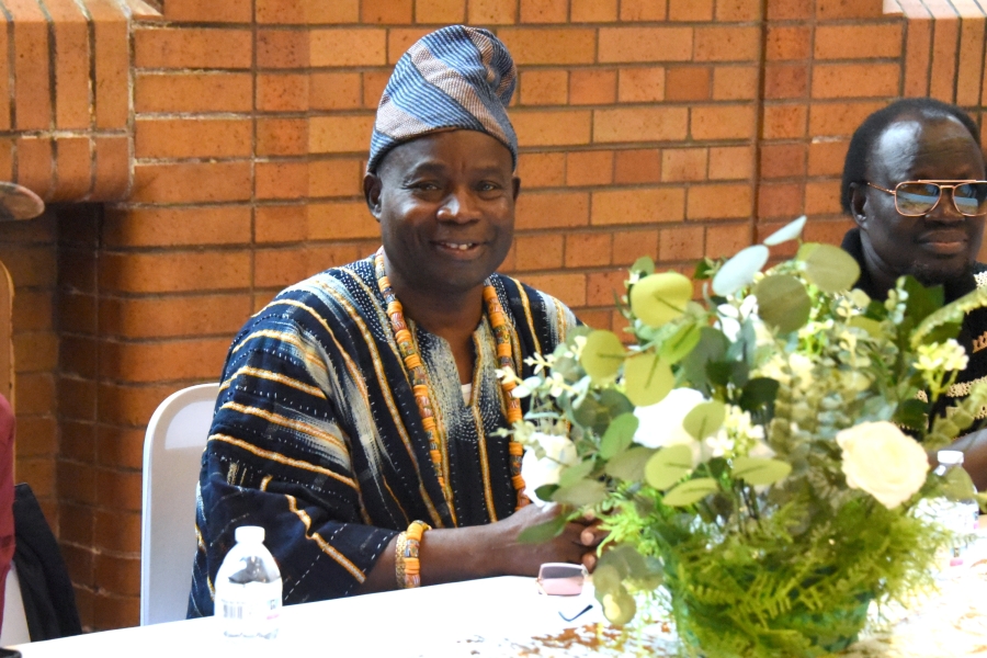 Man with headdress at the African Festival.